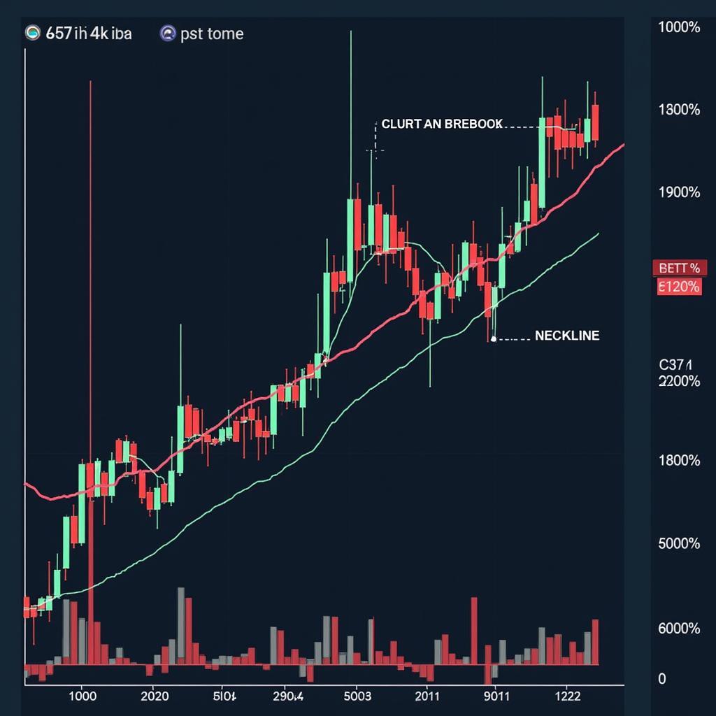 Minh họa cấu tạo cơ bản của mô hình 3 đáy, bao gồm ba đáy và đường neckline.