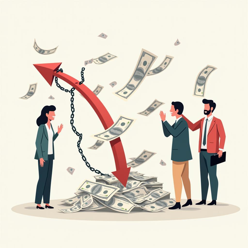 Minh họa dấu hiệu nhận biết sớm nguy cơ vỡ nợ cá nhân và doanh nghiệp thông qua các biểu hiện tài chính tiêu cực